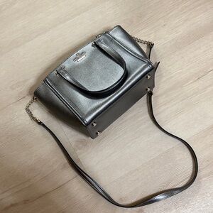 Kate Spade Metallic Silver and Black Satchel